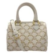 Celine Vintage Pre-owned Canvas handvskor White, Dam