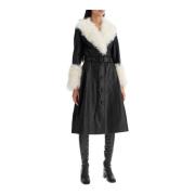 Saks Potts Shearling Långrock med Flare Silhuett Black, Dam