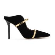 Malone Souliers Svart Velvet Stiletto Pumps Black, Dam