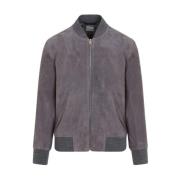 PS By Paul Smith Grå Mocka Bomberjacka Aw24 Gray, Herr