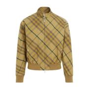 Burberry Check Cotton Bomber Jacket Nude Beige, Herr