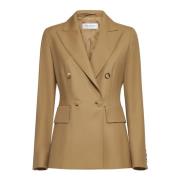 Max Mara Osanna Double-Breasted Blazer Beige, Dam