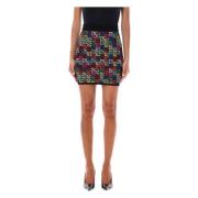 Balmain Pop Monogram Mini Skirt Multicolor, Dam