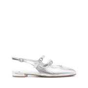 Stuart Weitzman Silver Slingback Sandaler Gray, Dam