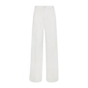 Kiton Högmidjade Utställda Bomullsjeans White, Dam