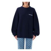 Marine Serre Fiskare tröja Navy Stickat Aw24 Blue, Dam