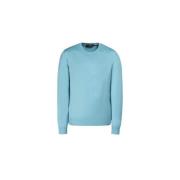 Moorer Lyxig Sea Island Cotton Sweater Blue, Herr