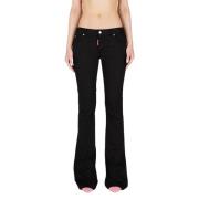 Dsquared2 Svarta Denim Jeans Flare Twiggy Black, Dam