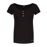 Guess Svart Strass Logo T-Shirt Black, Dam