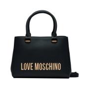 Moschino Svart handväska med gyllene detaljer Black, Dam