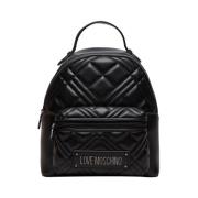 Moschino Svart Elegant Ryggsäck med Gyllene Detaljer Black, Dam