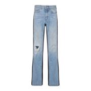 Balmain Löst sittande denim och stickade jeans Blue, Herr