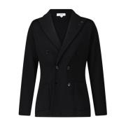 Lardini Dubbelknäppt Stickad Blazer Black, Herr