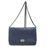 Chanel Vintage Pre-owned Laeder plnbcker Blue, Dam