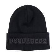 Dsquared2 Svart Ull Vinterhatt Stilfull Black, Herr