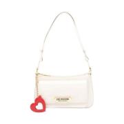 Moschino Ivory Axelväska med Gyllene Detaljer Beige, Dam