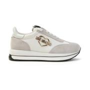 Love Moschino Nylon Sneakers med Hjärtlogotyp White, Dam