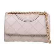 Tory Burch Quiltad Axelväska Lera Beige, Dam