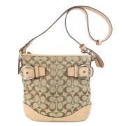 Coach Pre-owned Pre-owned Tyg axelremsvskor Beige, Dam