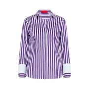 Carolina Herrera Rutig Bomullsskjorta Slim Fit Purple, Dam