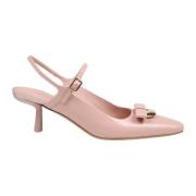 Salvatore Ferragamo Rosa läder slingback pumps Pink, Dam