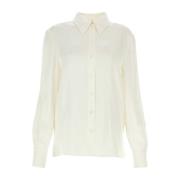 Alberta Ferretti Elegant Vit Satinskjorta White, Dam