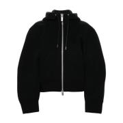 Sacai Panel Zip Hoodie Tröja Black, Dam