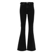 Pinko Flora Flare Denim Jeans Black, Dam