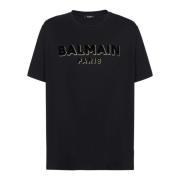 Balmain Metaic focket Bamain T-shirt Black, Herr