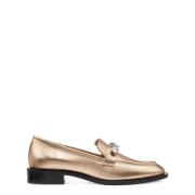 Stuart Weitzman Kristallhängsmycke Loafer Beige, Dam