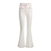 Guess Chic Wide Leg Trousers White, Dam