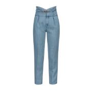 Pinko Klassiska Denim Jeans med Fem Fickor Blue, Dam