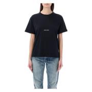 Saint Laurent Svart Classic Logo T-shirt Black, Dam