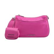 Michael Kors Jet Set Medium Crossbody-väska i nylon Pink, Dam