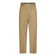 Ralph Lauren Beige Bomull Twill Byxor Straight-Cut Beige, Herr