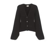 Khaite Svart Cashmere Cardigan Black, Dam