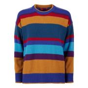 Gallo Randig Ull Cashmere Crew-Neck Sweater Multicolor, Dam