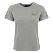 Pinko Grå Broderad Juvel T-shirt Gray, Dam