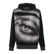 Balmain Velvet Balmain hoodie med kristaller i ett ögonmotiv Black, He...