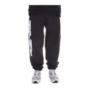 Heron Preston Svarta Bomullssweatpants med Logo Black, Herr