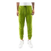 Corsinelabedoli Sammet sweatpants med broderad logotyp patch Green, He...