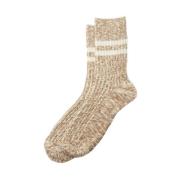 RoToTo Melerad Rand Flamsockor Beige, Herr