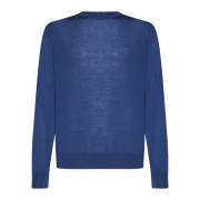 Piacenza 1733 Klassiska Sweaters i Vit/Blå Blue, Herr