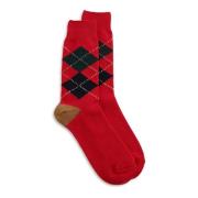 RoToTo Argyle Crew Socks Red/Cinnamon Red, Unisex