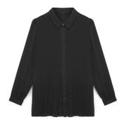 Fiorella Rubino Georgette blus med plisserade detaljer Black, Dam