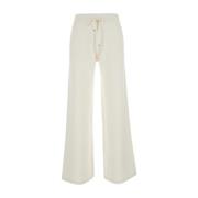 Eleventy Cashmere Joggers i Vit White, Dam