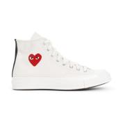 Comme des Garçons Play Röd Hjärta High Top Sneakers White, Dam