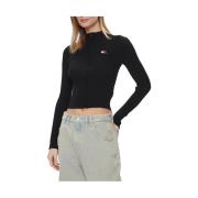 Tommy Jeans Svart Tröja Urban-Chic Stil Black, Dam