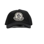 Moncler Svart Baseballkeps med Frontlogo Black, Herr