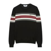 Msgm Randig Stickad Tröja Svart Black, Herr